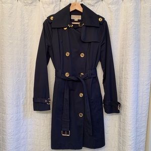Michael Kors, Navy, Double Breasted Trench Coat